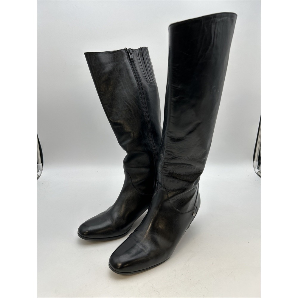 Bally Vero Cuoio leather sole stamp Knee High Boot Inside Full Zip 37 1/2